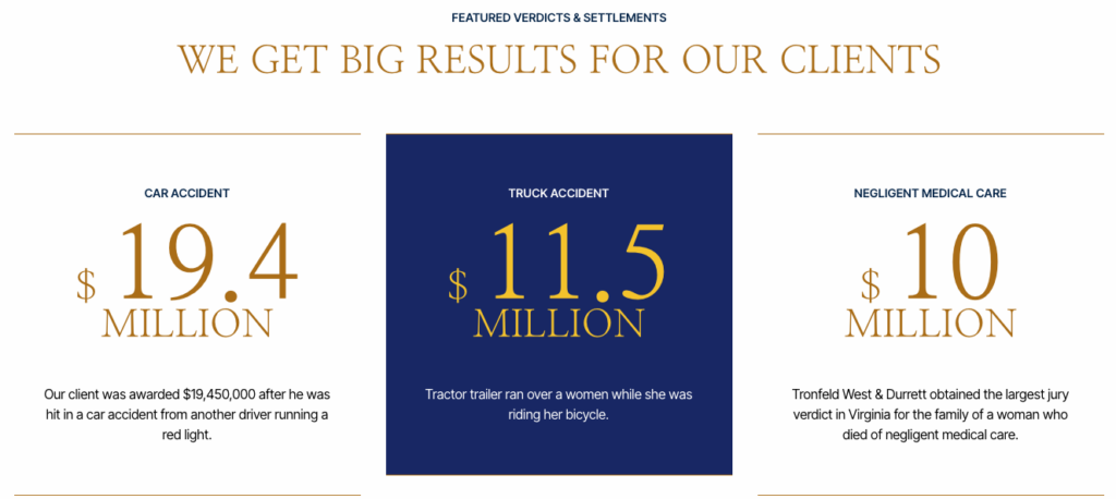 Tronfeld West Durrett featured case results