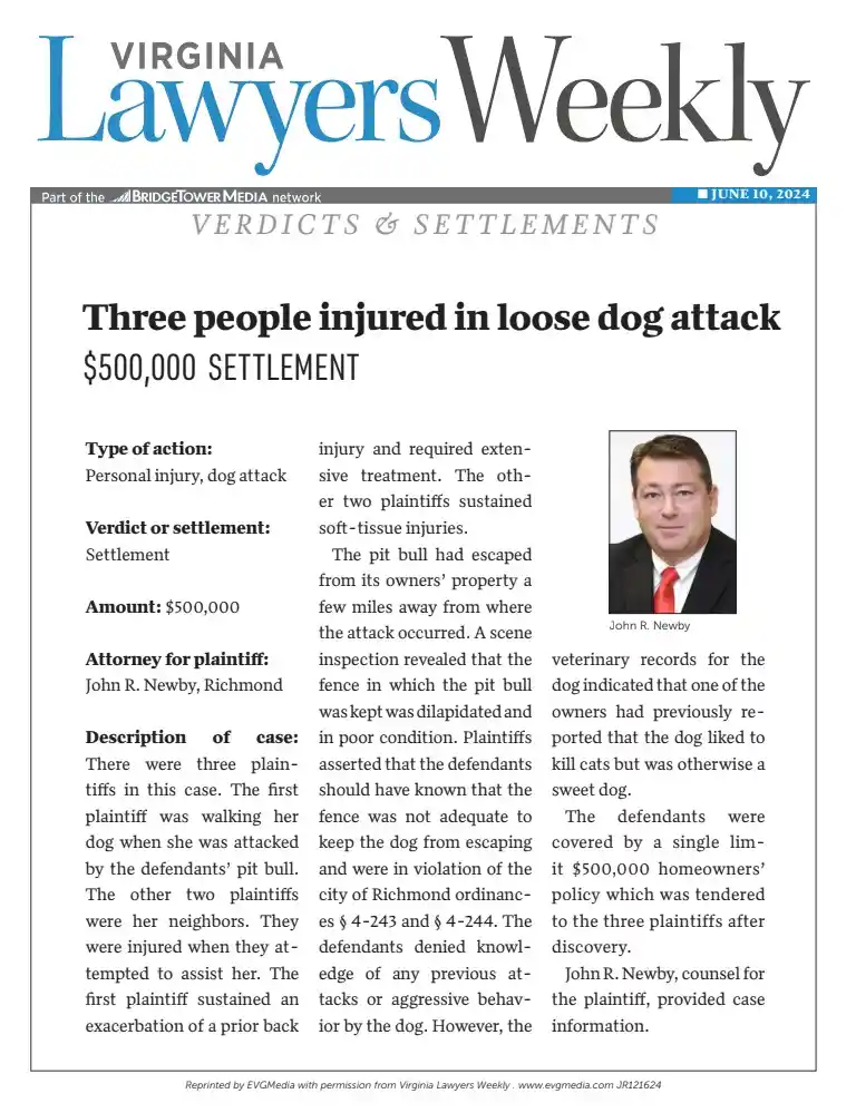 $500,000 Settlement – Dog Attack Injury
