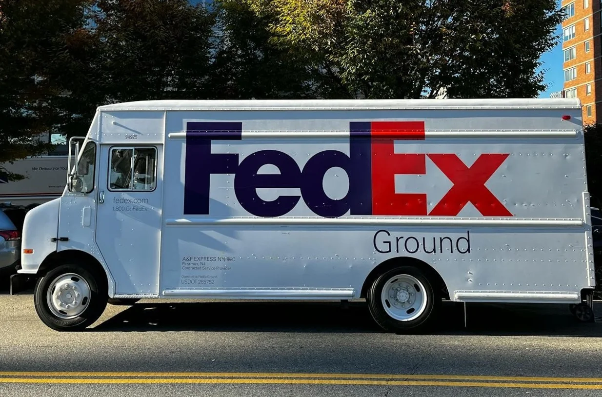 parked fedex truck